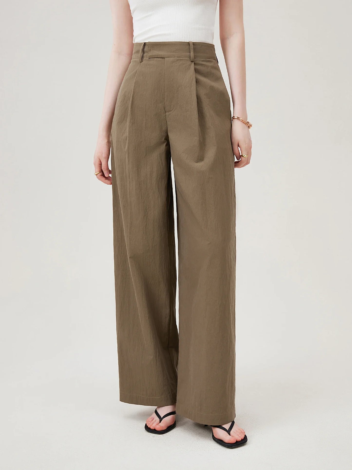 High Waist Straight Pants