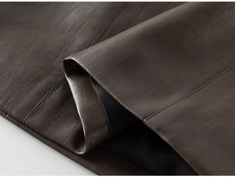Brown Leather Skirt