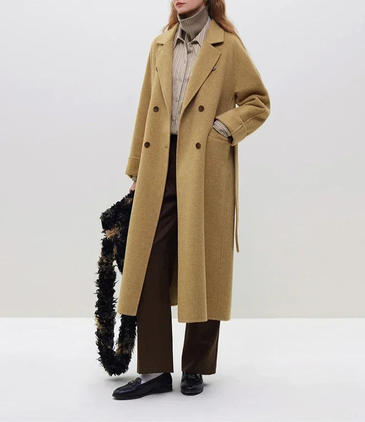 Long Double Breasted Woolen Coat