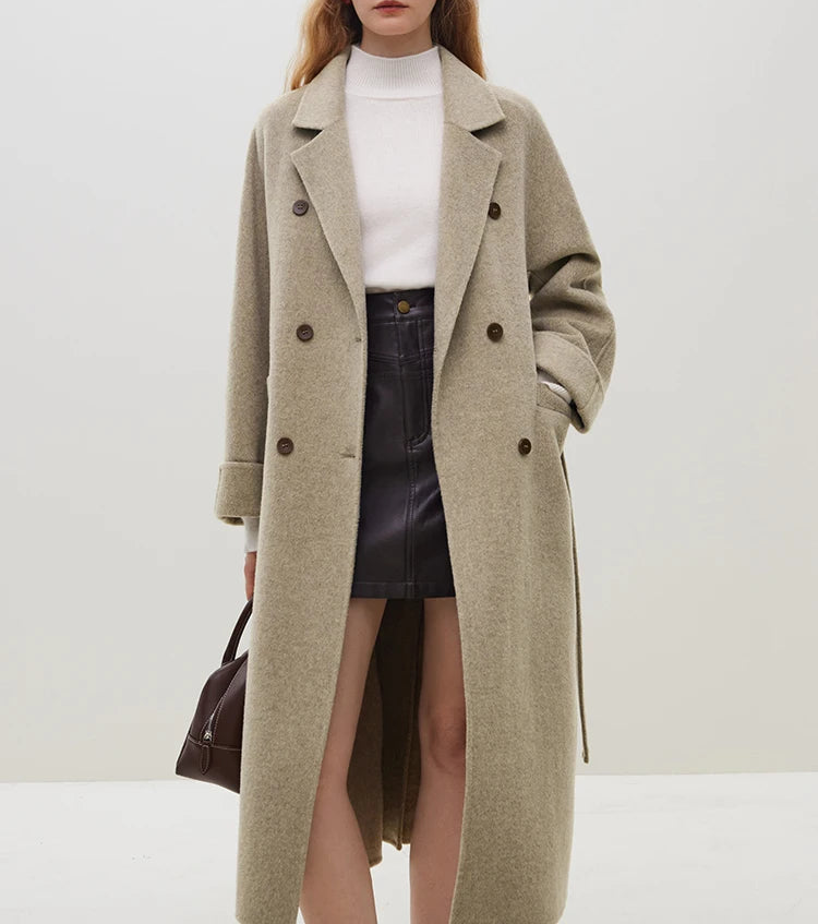 Long Double Breasted Woolen Coat