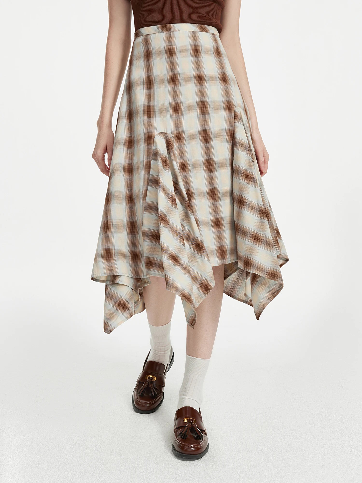 Brown Blouse & Skirt