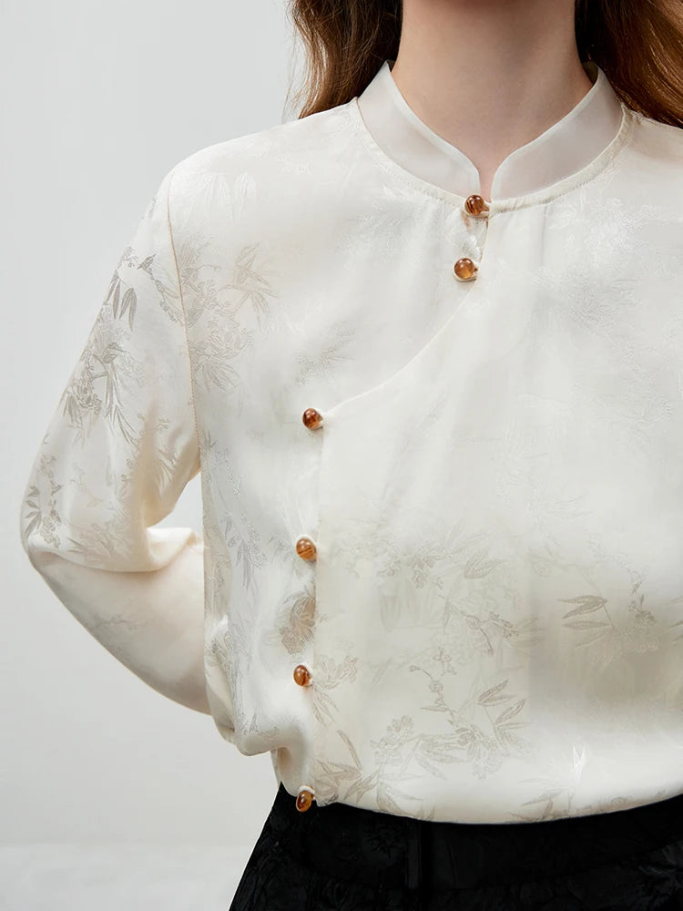 Apricot Jacquard Blouse