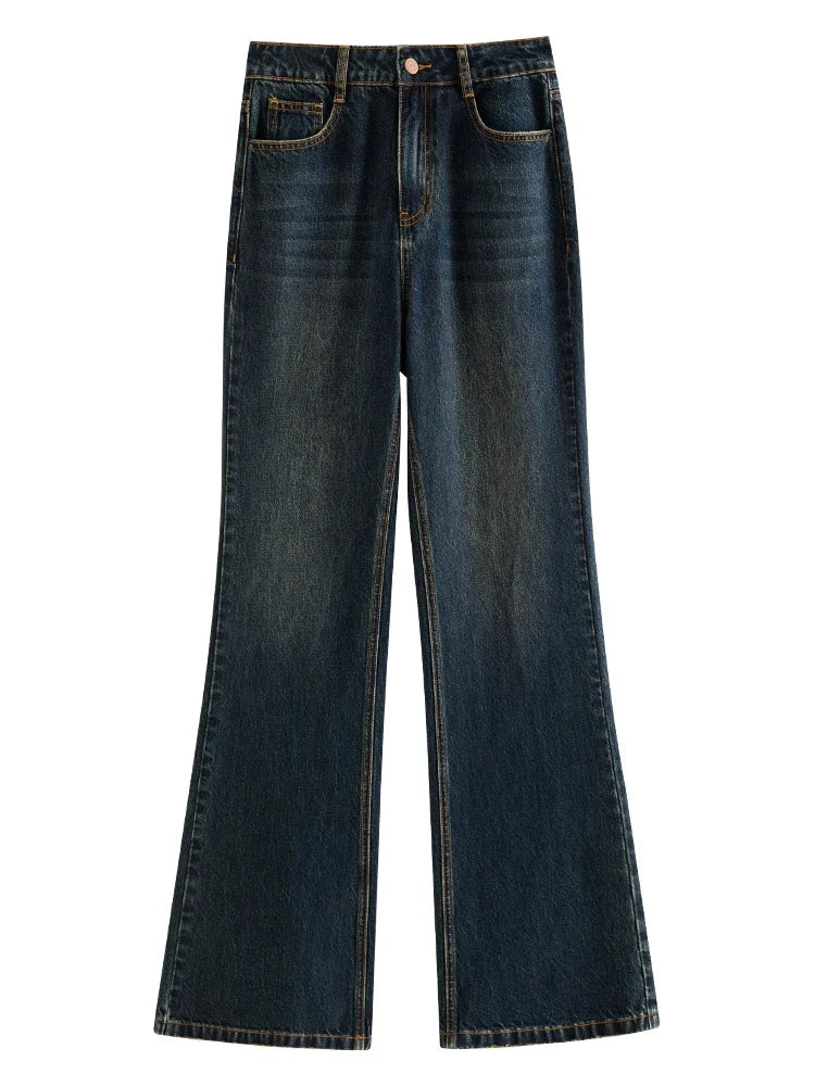 Dark Blue High Waist Casual Jeans