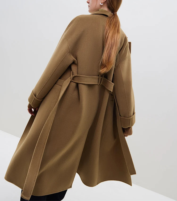 Long Double Breasted Woolen Coat