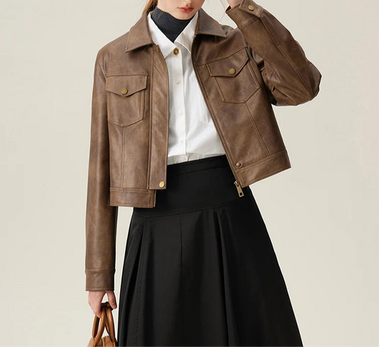 Leather Brown Coat