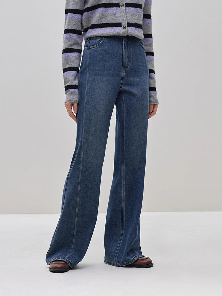 High Waist Blue Casual Jeans