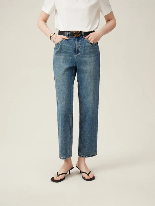 Cotton Casual Cropped Jeans