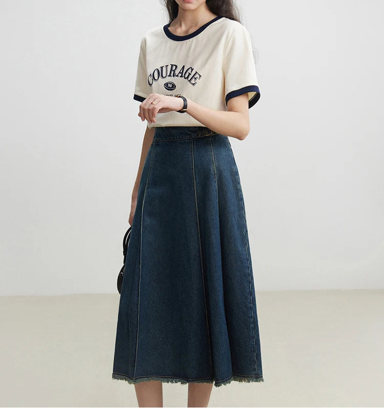 Denim Blue Long Skirt
